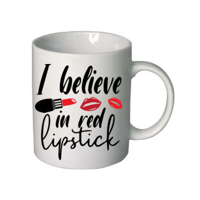 I believe in red lipstick - Boutique Ceramic Mug Thumbnail